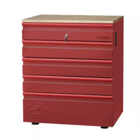 Heavy Duty 64 In. W X 81 In. H X 24 In. D Pre-Assembled Steel 3-Piece Garage Storage System in Red with Wood Worktop