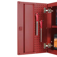 Heavy Duty 64 In. W X 81 In. H X 24 In. D Pre-Assembled Steel 3-Piece Garage Storage System in Red with Wood Worktop