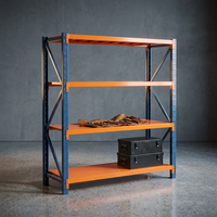4 Tier Steel Heavy Duty Adjustable Garage Storage Shelving Unit in Orange (78.7 In. W X 78.7 In. H X 23.8 In. D) — Studio Shot