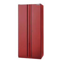 Heavy Duty 64 In. W X 81 In. H X 24 In. D Pre-Assembled Steel 3-Piece Garage Storage System in Red with Wood Worktop