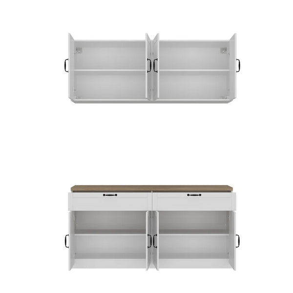 63"W Garage Storage Cabinet Set with Upper & Lower Units