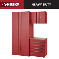 Garage Storage System Built for Ultimate Organization, Pre-Assembled Steel, Wood Worktop, 3-Piece Set