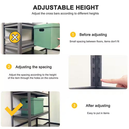 Dark Gray 5-Tier Adjustable Metal Garage Storage Shelving Unit (47.2 In. W X 78 In. H X 18 In. D)