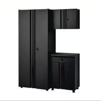 Regular Duty Welded 54.5 In. W X 75 In. H X 19.6 In. D 21-Gauge Steel 3-Piece Garage Storage System in Black