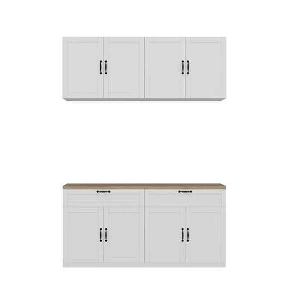 63"W Garage Storage Cabinet Set with Upper & Lower Units
